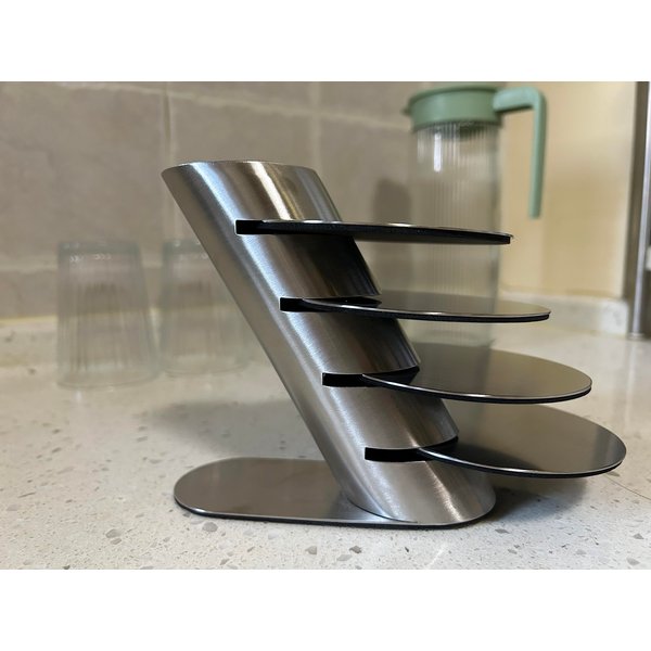 Landtom Cup Coasters with Holder, Prevent Stains and Scratches with Round Table Coasters for Glasses, Bar Drinks, Mugs, Coffee Cups, Tea, Wine, Beverages(Set of 4)