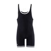 Matman Wrestling Singlet Double Knit Nylon Youth Boys Kids Weightlifting Made in USA (Black/White, X-Small)