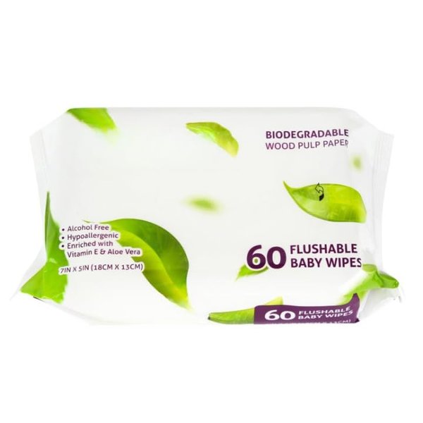 Flushable Baby Wipes – Gentle, Strong & Rash-Free for Sensitive Skin – Softly Scented, Ideal for Diaper Changes and Baby Care – Safe for Tots and Newborns – Hypoallergenic, and Eco-Friendly (1440)