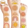 100PCS Boho First Trip Around The Sun Temporary Tattoos Themed Birthday Party Decorations Favors Supplies Decor Hello Sunshine Sunset Stickers Cute Gifts for Game Kids Boys Girls Class Prizes Carnival