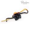 Parcelona French Rose Flower Ombre Golden Tortoise Shell Twist N Clip Cellulose Acetate Metal Free Hair Clip Barrette