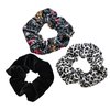 RTTYOA Silk Satin Scrunchies, Leopard Cheetah Hair Scrunchie, Assorted Colors & Styles, Soft Elastics Scrunchy Donut Hair Ties, Velvet Cotton Chiffon Ponytail Holder, No Crease Hair Bands (Style 16)