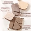 Lilyloria Face Highlighter Contour Shading Palette Sculpting Long-lasting Shimmer Pressed Powder Smooth Matte Finish Makeup for Warm Fair Toned Skin with Mirror, 02 Warm Brown Brush Kit