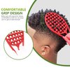 KOUPA Magic Silicone Curly Hair Brush, One Piece Twist Curl Comb for Afro Curls, Washable Hair Tool for Men Women, Red, 2 Pieces