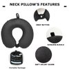 Travel Pillow,Neck Pillow for Traveling U Shaped Memory Foam Black Portable Headrest Sleep Airplane Travel Neck Pillow for Flight, Car & Home,Office