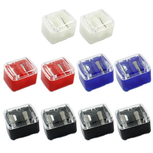 Cinonyce 10 Pack Dual-Pencil Sharpener - Easy to Clean Essential Tool for Sharpening All Types of Pencils, Vegan & Cruelty-Free(Mix Color)