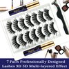 3D Magnetic Eyelashes with Eyeliner Kit - 7C SevenCrown Magnetic Lashes Natural Looking with Upgraded 2 Tubes of Magnetic Liner Waterproof, Long Lasting,7 Pairs Reusable False Eyelashes Easy to Apply.