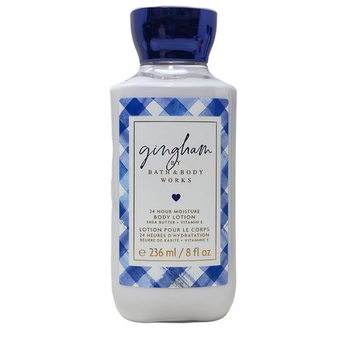 Bath and Body Works Gingham Value Pack - Lot of 3 24 hr Moisture Shea Butter + Vitamin E Body Lotions whit Lavender Dream Artisan Bar Soap.