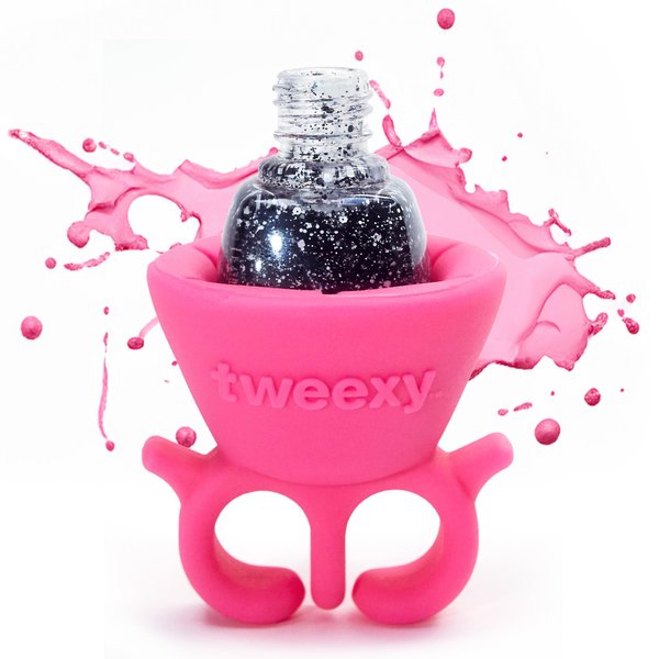 Tweexy Wearable Nail Polish Holder Ring - Ideal Gift for Teenage Girls - Nail Polish Holder Stand for Manicure & Pedicure, Fingernail Painting - Nail Polish Accessories (Bonbon pink)