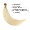 ABH AMAZINGBEAUTY HAIR Sew in Rooted Hand Tied Weft Hair Extensions, Weft Hair Extensions Human Hair Weave in Extensions for Women, Platinum Blonde With Ash Brown Base Color R8-60, 50 Gram, 20 Inch