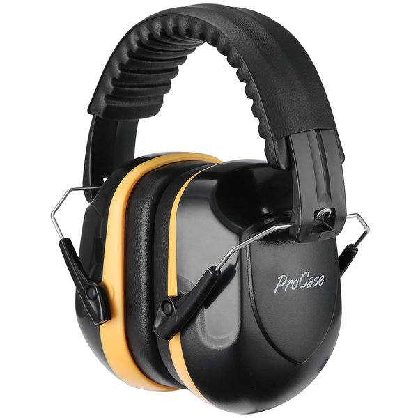 ProCase Noise Reduction Safety Earmuffs, SNR 34dB Noise Cancelling Headphones for Adults Kids Autism, Adjustable Sound Proof Hearing Protection for Shooting Mowing Construction -Orange