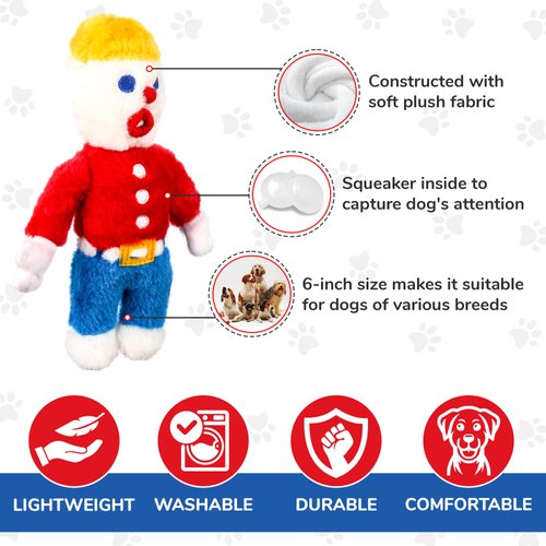 Mr. Bill Small Dog Toy 6" | Mr Bill Mini Squeaker Dog Toy | Mr Bill Dog Toy | Multicolor | 6" | Small | Officially Licensed