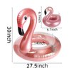 GROBRO7 2Pack Inflatable Flamingo Pool Float Flamingo Drink Holder Set Elegant Vinyl Swimming Floaty Pool Toy with Glitters Outdoor Water Lounge Inflatable Raft with Floating Coasters for Adults & Kid
