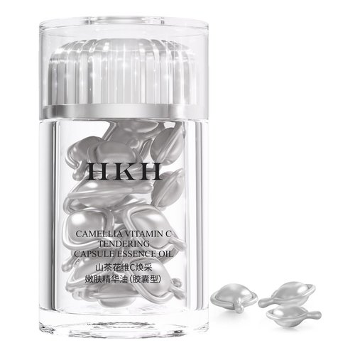 HKH Camellia Vitamin C Tendering Capsule Essence,Anti-Wrinkle Anti Aging Serum for Face With Niacinamide and Vitamin E,For Women To Tighten Sagging Skin And Reduce Fine Lines., 28pcs Capsules
