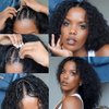 BAFUWIG U Part Human Hair Wig Curly U Part Wig Brazilian Virgin Human Hair Wig for Black Women 180% Density Full Head Clip in U Part Wig Glueless No Leave Out Lace Front Wigs Natural Color (14 Inch)