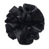 2 Pcs Satin Scrunchies Jumbo Size Pleated Hair Bands Hair Tie Ponytail Holder Hair Accessories for Women and Girls, Black