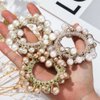 Fashey Pearl Hair Scrunchies Rhinestone Hair Ties Elastic Hair Bands Ponytail Holder Hair Ropes Hair Accessories for Women and Girls（Pack of 3）