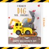 Buttools Valentines Day Gifts for Kids-24 Pack Valentines Cards with Construction Vehicles Toys Car for Kids Classroom Exchange Cards for Toddlers Girls Boys School Party Favors