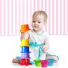 Extasticks Baby Bath Toy - Beach Stacking Cups for Boys and Girls - Bath Tub Toys for Toddlers and Kids - 8 pcs