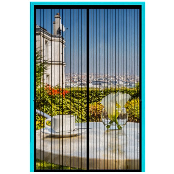 FIRGUNY Magnetic Screen Door Fits Door Size 36 x 80, Door Screen Magnetic Closure, Mesh Screen Doors Magnets for Single Front Back Patio Sliding Door, Screen Size 38" x 81"(Black)