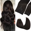 GOO GOO Clip in Hair Extensions Real Human Hair, 14inch 150g 9Pcs, 2 Dark Brown, Remy Human Hair Extensions Clip ins for Women, Natural Human Hair