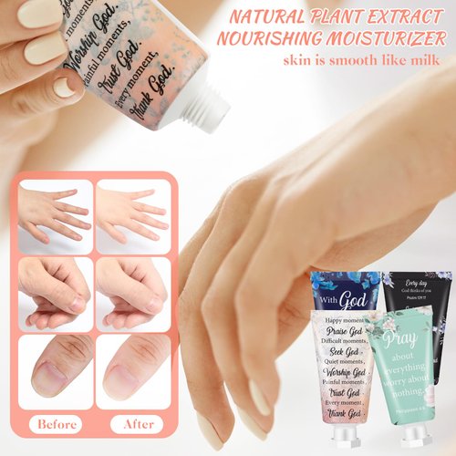 Sacubee Christian Hand Cream Gift for Women Bible Travel Hand Lotion for Dry Cracked Hands Bible Verse Hand Lotion Bulk Gifts for Mom Grandma Holiday Gift for Mother's Day (12 Pcs)