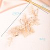 BERYUAN Women Gold Leaf Pearls Crystal Flowers Hair Comb Gold Leaf Flowers Wedding Head Piece Gold Bridal Hair Accessory for Wedding Women and Girls