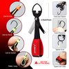 SAMSFX Aluminum Fishing Pliers Hook Remover Braid Line Cutter with Coiled Lanyard and Sheath, Fly Fishing Knot Tying Tool & Retractors (Gray & Red Handle-7'' Split Ring Nose, Fishing Knot Tying Tool)