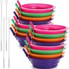 Mezchi 16 Pack Cereal Bowls with Straws for Kids, 22 Oz Breakfast Bowls for Kids, BPA-Free Sip-A-Bowl, Reusable Bowls for Milk, Soup, Dishwasher Safe, 4 Colors