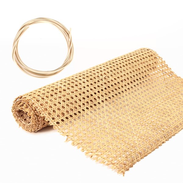 14" Width Cane Webbing Rattan Webbing Roll 3.3Ft Natural Rattan Caning Material for Cabinet,Chair,Furnitur,with 3/7.5" Groove Chair Caning