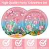 96pcs Axolotl Birthday Party Supplies - Pink Reptile Animals Axolotl Plates Napkins Forks Disposable Tableware Set Girl Axolotl Party Decorations Serves 24 Guests