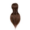 Cosmetology Mannequin Head With 60% Real Hair 26 inch Long Cosmetology Mannequin Head For Hair Styling Brown Hair Training Head Hairdresser Practice Doll Head With Clamp Holder