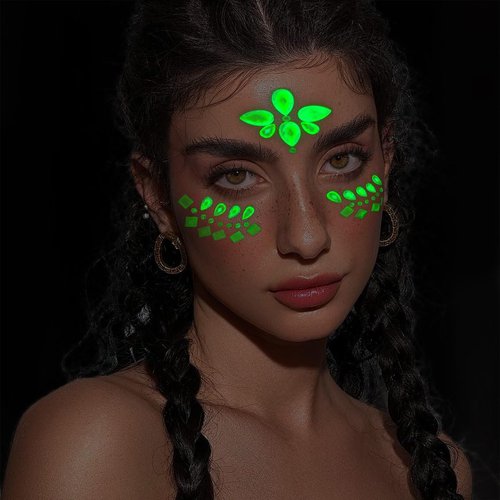 Coridy Face Gems Adhesive Glitter Jewel Tattoo Sticker Halloween Gems Rave Party Body Makeup for women (B-drop)