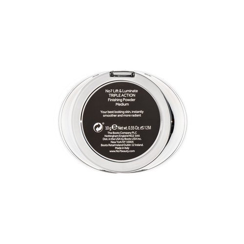 No7 Lift & Luminate Triple Action Powder - Medium - Pressed Makeup Setting Powder for Face - Compact Setting Powder Reduces the Appearance of Fine Lines & Enhances Glow (10g)