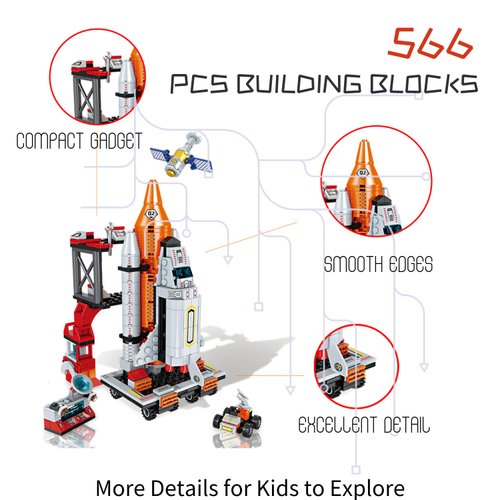 Tecnobicho Space Rocket Stem Project Toy for Boy Age 7 8 9 10 11 12 13 Building Block for Kid Age 8-12 Science Kits for Kids Age 8-14 Christmas Birthday Gift for Boys Girls 7-13