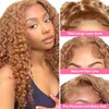 TOYERE Honey Blonde Curly Wig Human Hair 13x6 Blonde Deep Wave HD Lace Front Wigs Pre Plucked with Baby Hair 200% Density Blonde Water Wave Lace Front Wigs Human Hair Honey Blonde Wig 30 Inch