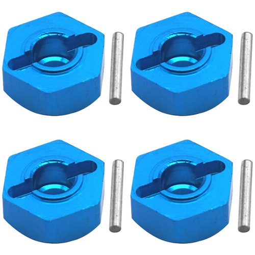 4Pcs ShareGoo Metal Wheel Hex Hubs Mount Adapter with Pins Upgrade Parts Compatible with Wltoys 12428 12423 Feiyue FY-03/04/05 1/12 RC Car Rock Crawler