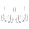 NIUBEE Acrylic Brochure Holder 8.5 x 11 inches 2 Pack, Clear Acrylic Literature Holder Plastic Flyer Display Stand, Acrylic Countertop Organizer for Magazine, Pamphlet, Booklets, Menu, Journals