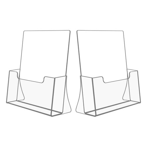 NIUBEE Acrylic Brochure Holder 8.5 x 11 inches 2 Pack, Clear Acrylic Literature Holder Plastic Flyer Display Stand, Acrylic Countertop Organizer for Magazine, Pamphlet, Booklets, Menu, Journals