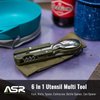 ASR Outdoor 6 in 1 Camping Utensil Camp Kitchen Multi-Tool with Carrying Case and Bottle Opener