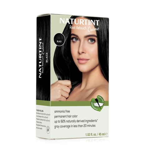Naturtint Root Retouch Crème Permanent Hair Color Black - Ammonia Free, Conceal Grays, No Artificial Scent