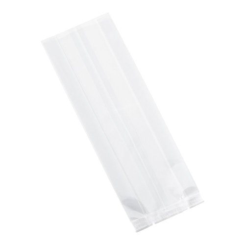 Restaurantware Bag Tek 3 x 1.3 x 8.3 Inch Gusset Bags 100 Heat Sealable Candy Bags - Food Safe Package Popcorn or Cookies Clear Plastic Treat Bags For Party Favors Snacks or Baked Goods