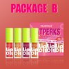 4 Colors Fat Lip Oil Set, Big Brush Head Hydrating Lip Glow Oil Lip Plumper Gloss, Shiny Transparent Lip Gloss Tinted Plumping Lip Oils, Non-sticky Long Lasting Fresh Clear Smooth Lip Care - B
