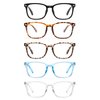 CCVOO 5 Pack Blue Light Blocking Reading Glasses, Filter UV Ray/Glare Fashion Non Prescription Fake Gaming Eyeglasses Women/Men (*C1 Mix, 2.0)