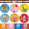 60Pcs Circu Party Paper Plates for Carnival Party Decoration 7in Circus Animal Dessert Plates Disposable Tableware Dinnerware Set for Baby Shower Kids Birthday Halloween Carnival Themed Party Supplies