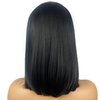 MIMISERVICE Short Black Bob Wig with Hair Bangs,Short Straight Wig for Women Natural Looking Heat Resistant Wigs