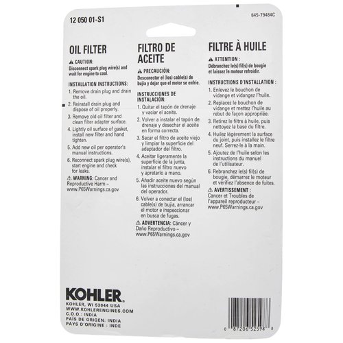 Kohler 12 050 01-s1 Oil Filter