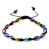 PURPLE WHALE Iridescent Hematite Twisted Beaded Bracelet for Women, Men | Handmade Macrame Style Adjustable Bracelet for Good Luck, Protection (Multi-color)