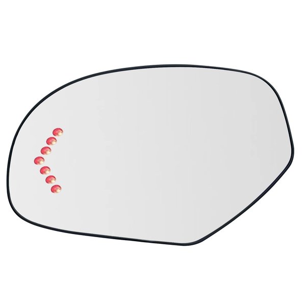 Driver Side Heated Mirror Glass Replacement For 2007-2013 Cadillac Escalade Yukon Chevrolet Suburban Silverado GMC Sierra Tahoe Avalanche Sierra - Side Mirror with Rear Holder and Turn Signal