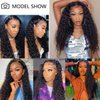 Long Deep Wave Lace Front Wigs Pre Plucked Glueless Wigs 28 Inch Synthetic Artificial Natural Density Brazilian Wet and Wavy Frontal Wigs Glueless Curly Wigs Natural Hairline Hair for Black Women